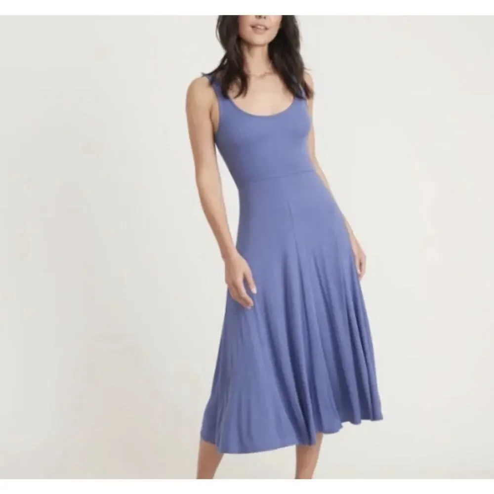 Marine Layer Lexi Soft Ribbed Fit & Flare Casual Midi Tank Dress Size XS Beach - Picture 1 of 10